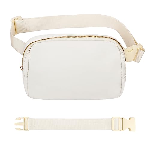 VOROLO Fanny Pack For Women And Men Crossbody Bag Belt Bag Off white