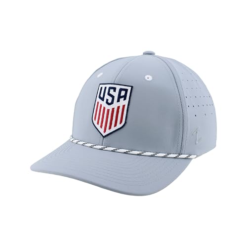 ZHATS U.S. Soccer Officially Licensed USMNT Snapback Patch Rope Hat Gray