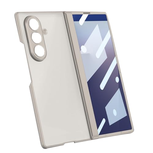 TYLYJSU Traslucida Fundas per Samsung Z Fold7, Funda para Móvil Y Protector De Pantalla Combinados Magnética con Protección De La Cámara Fundas Ultrafina,Blanca,Z Fold7