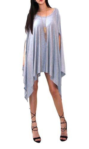 Image of Vivicastle Women's USA Loose Bat Wing Dolman Poncho Tunic Dress Top