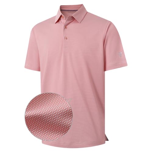 M MAELREG Golf Shirts for Men Dry fit Sports Jacquard Lightweight Performance Texture Short Sleeve Collared Polo Shirts