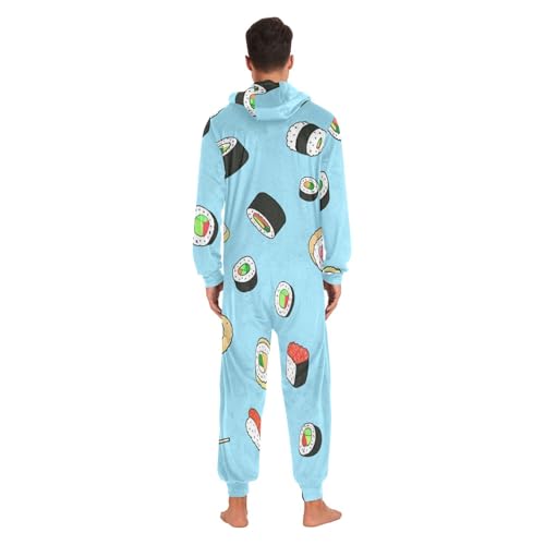 Ropa de dormir de sushi divertida con capucha pijama de invierno para sofá 7