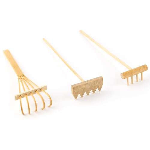Set de 3 rastrillos mini Zen para jardín de arena miniatura 1