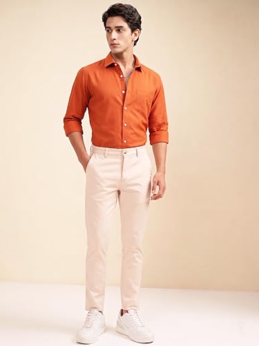 Image of Cozytton Men's Pure Cotton Solid Stylish Casual & Formal Wear Shirt | Stylish Regular Fit Full Sleeve Comfortable Office Party Trendy Shirt - Multi Color