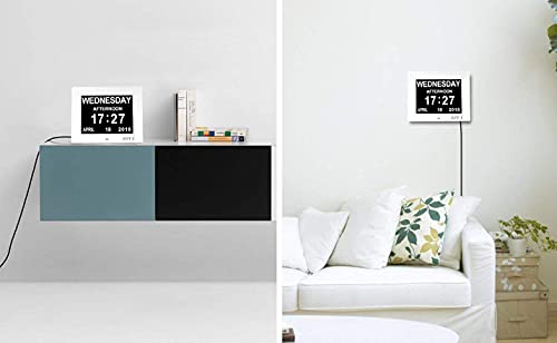 Ssya Digital Calendar Alarm Day Clock - 12 Alarm Options, Level 5 Auto Dimmable, Dementia Clocks For Vision Impaired, Elderly, Memory Loss Clock With Non-Abbreviated Clock With Date And Day (7 Inch) #TOP4