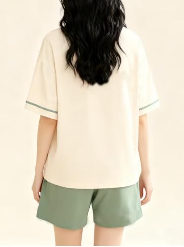 Image of Celary Korean Women's Pyjama Set|Cute Printed T-Shirt & Shorts Set|Soft Cotton Blend Women Night Suit Sleepwear| Shorts Set for Women