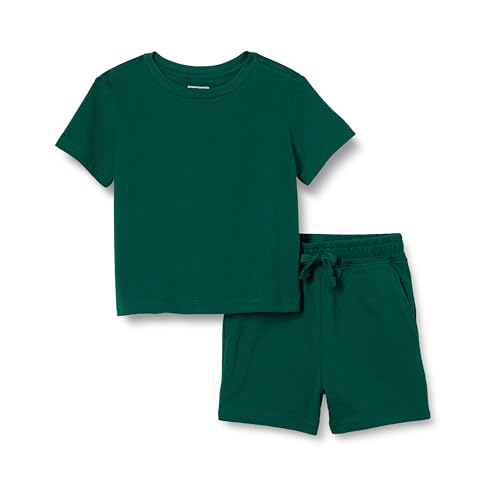 Image of Amazon Essentials Boys and Toddlers' Cotton Short Sleeve T-Shirt and Shorts Set