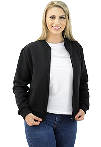 Jaqueta Bomber Feminina Casaco Moletom Zíper