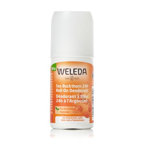 WELEDA Bio Sanddorn 24h Deo Roll-on, natürliches Naturkosmetik Deodorant mit frischem Sanddorn Duft, wirksamer Schutz vor Körpergeruch, 24 Stunden zuverlässig ohne Aluminium (1 x 50 ml)
