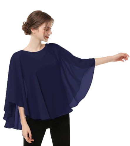 Capes for Womens Casual chiffon shawl Casual Chiffon Cape Sheer cape shawls and wraps Poncho Capelets Cover Up3