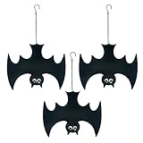 VividLadybug Metal Bats, Silhouette Pendant Outdoors Halloween Yard Decorations, Set of 3