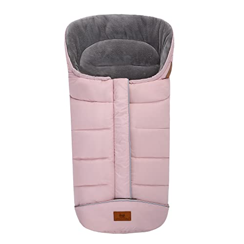 Miracle Baby Saco Silla Paseo Universal Invierno,Mantener Caliente、Impermeable Saco para Cochecito Bebe Antideslizante,Apto para Todo Tipo de cochecitos para bebés de 0 a 4 años(Rosa-Básico)