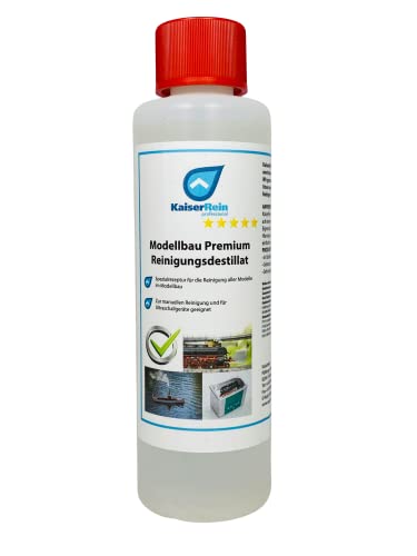 KaiserRein Modellbau Reinigungs-destillat 250 ml ist eine Spezialentwicklung, um alle Teile im Modellbau zu reinigen I Das Reinigungsmittel ist für die Manuelle Reinigung und Ultraschallbad