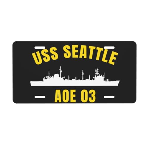 USS Seattle AOE 3 6X12 Inch License Plate-Vintage Aluminum Metal License Plate
