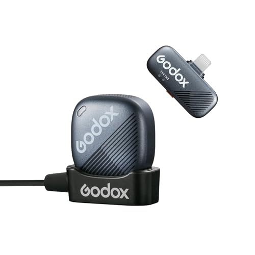 Godox Cube-SL kit1 2.4G Wireless Lavalier Microphone for iPhone 14/13/12,Lightning Mini Lapel Microphone Wireless,Hi-Fi Audio,1000FT Range,Noise Cancellation,30H Battery for Streaming Video Recording