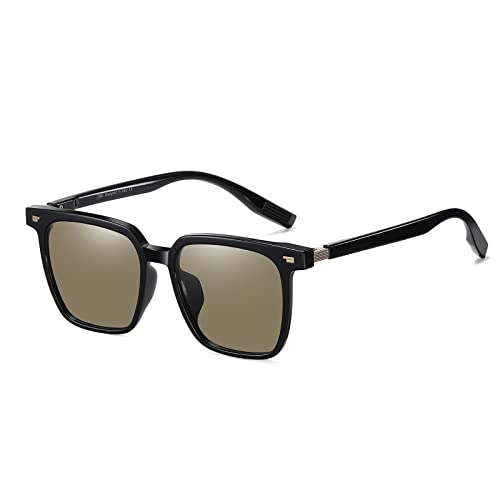 Shes Gafas De Sol Polarizadas Cuadradas Clásicas Para Mujer, Lentes De Sol Rectangulares Retro, Lentes Planas, Protección Uv400, Pantallas De Diseño Sh1018, Lente Café Con Marco Negro Brillante Shes Gafas De Sol Polarizadas Cuadradas Clásicas Para Mujer, Lentes De Sol Rectangulares Retro, Lentes Planas, Protección Uv400, Pantallas De Diseño Sh1018, Lente Café Con Marco Negro Brillante