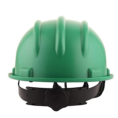 Image of KARAM PN521 Safety Helmet for Men Construction Helmet | Ratchet Type Adjustment with Adjustable Chin Strap | Work Helmet with Side Slot for Attachment | is:2925:1984 Certified | HYD Green | Pack of 5