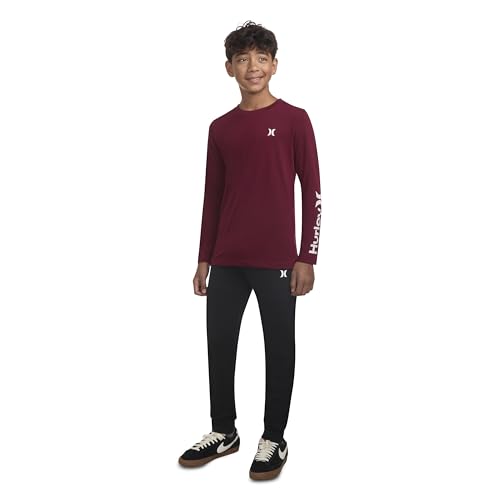 Image of Hurley boys Long Sleeve Soft Basic Cloud Slub T-shirt and Shorts 2-piece Outfit Set