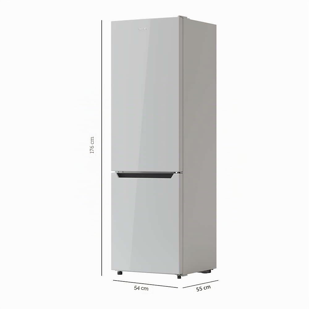Cecotec Frigorifico 262 L Bolero CoolMarket Combi 262 White E, Classe E, Risparmio energetico, Luce LED, Vassoi in vetro, Controllo elettronico della temperatura.