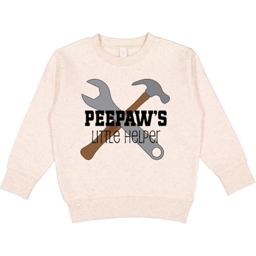 inktastic Peepaw Grandpa's Little Helper Toddler Sweatshirt 2T Natural Heather 2299b