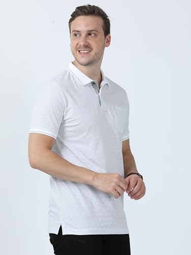 Image of Classic Polo Men's Cotton Half Sleeve White T-Shirt
