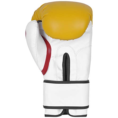 Defy Boxing Gloves For Men & Women Training Mma Muay Thai Premium Quality Gloves For Punching Heavy Bags, Sparring, Kickboxing, Fighting Gloves Tiger Model (Yellow, 8 Oz) #TOP2
