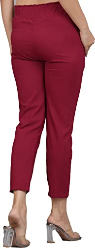 Image of Yash Gallery Women's Regular Fit Mid Rise Lycra Casual Stylish Trousers