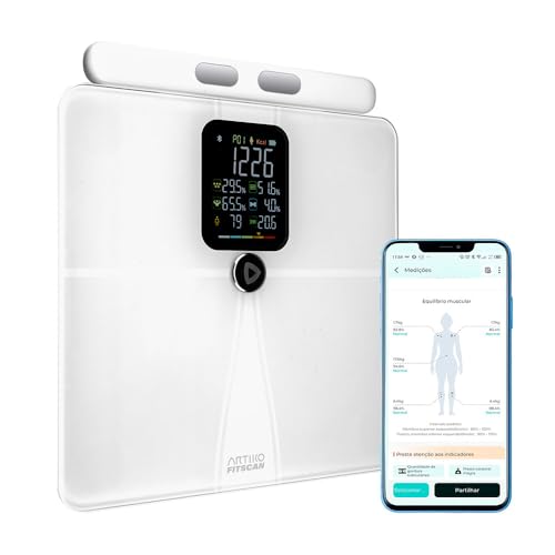 Balança Profissional Bioimpedância Corporal Smart App 180kg Artik...