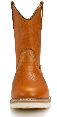 SUREWAY 10in Mens Soft/Steel Toe Waterproof Wellington Work Boot,Heavy Duty Pull On Leather Work Boots,Goodyear Welted,Full Grain Leather,Industrial Safety boot Classic Cowboy Boot,EH Rated2