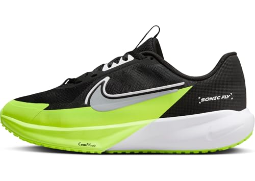 Nike Sonic Fly Big Kids' Running Shoes (FZ0017-002, Black/White/Volt/Wolf Grey) Size 6.5