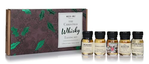 Christmas Whisky Tasting Gift Set, 5 x 30ml Drams, 44.6% ABV | Top Producers and Brands Included | The Ideal Whisky Gift