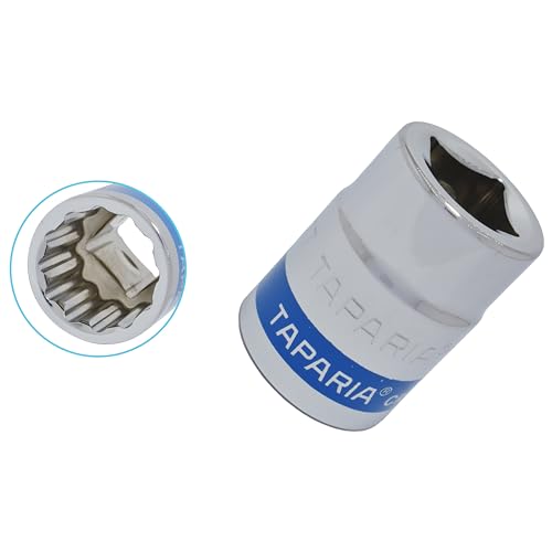 Image of TAPARIA Socket made of Chrome Vanadium Steel 6 Point Deep /Long Socket (Silver), C27 of 3 /4 inch (19mm) Square drive size, Suitabe for Automobile, Industrial, Fabrication, Professional & Home Use