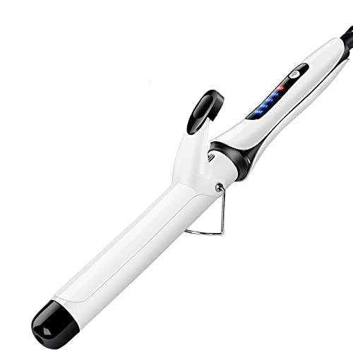 Pince à friser, outil de coiffure en céramique Baguette à friser professionnelle Bigoudis en céramique pour boucles brillantes Barils en céramique de 32 mm et 4 réglages de température Cover