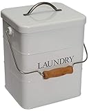 Metal Laundry Powder Tin,White Laundry Powder Storage tin, Laundry Powder Detergent Storage Box with...