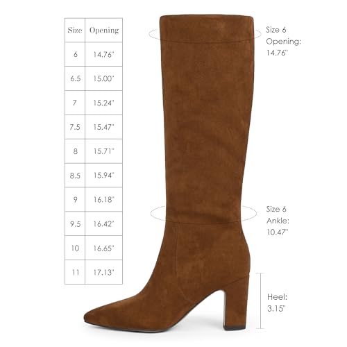 Image of VIUGJNEX Knee High Boots Pointed Toe Chunky Heel Tall Boots for Women | Comfortable 3.15-Inch Block Heel, Dressy Boots for Fall & Winter, Side Zipper for Easy Wear, Versatile Fashion Style