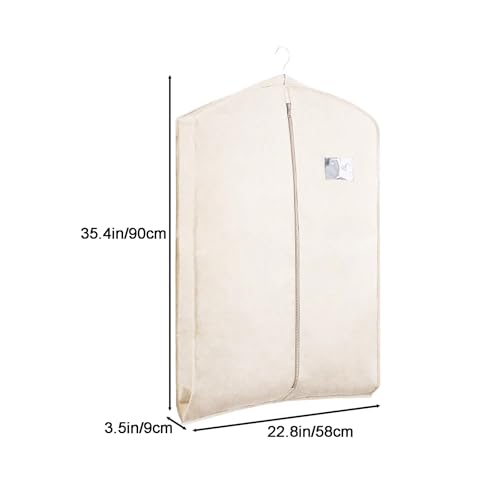 Durable Garment Bag，Oxford Cloth Garmet Bag，Full Closure Hanging Garment Bag，for Fur, Coats, and Garments(White,35.4in/90cm)2
