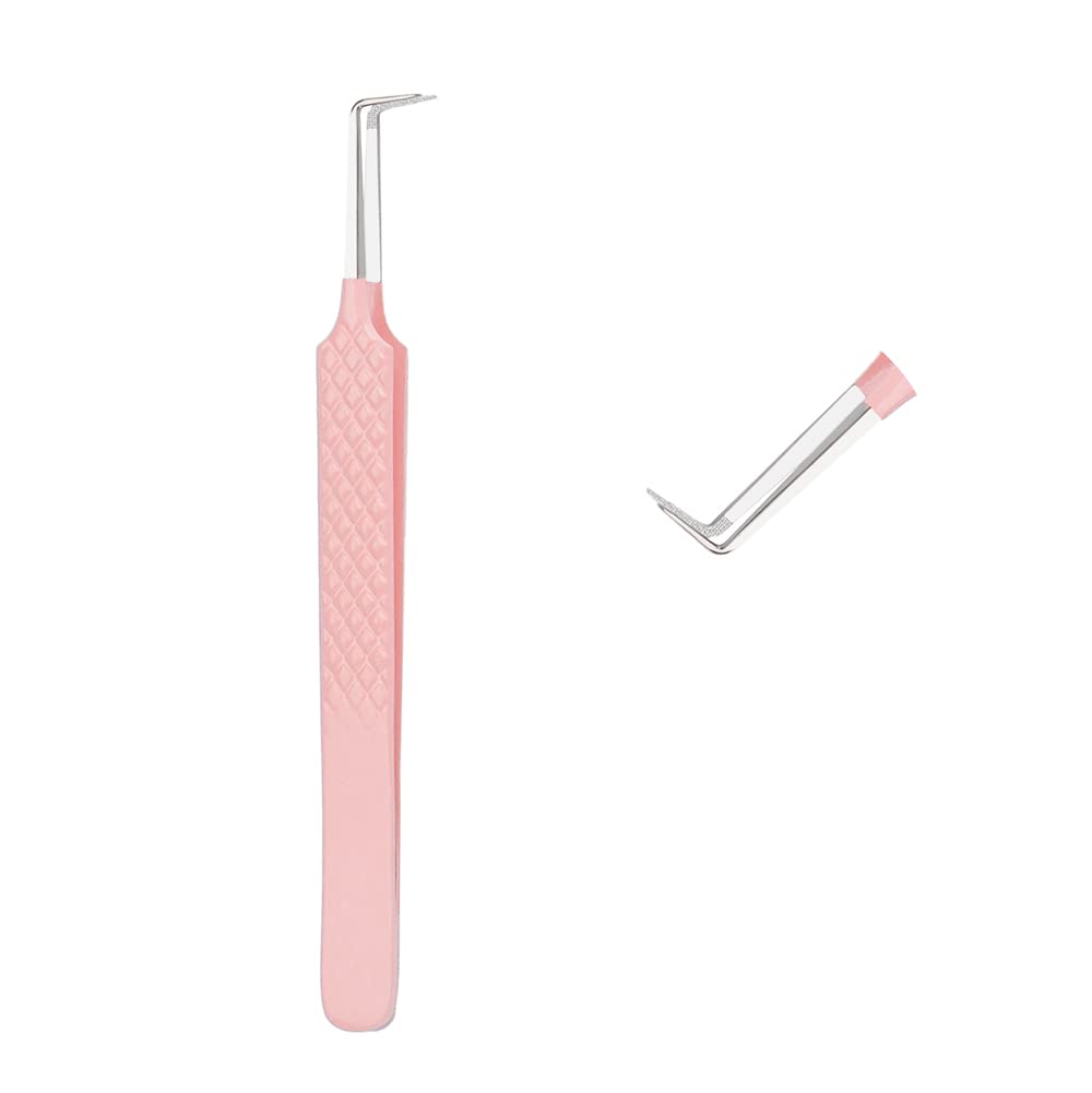 UM Lash Tweezers for Eyelash Extensions, Fiber Tip Lash Tweezers,Volume Tweezers Eyelash Extensions(90 Degree Tweezers)
