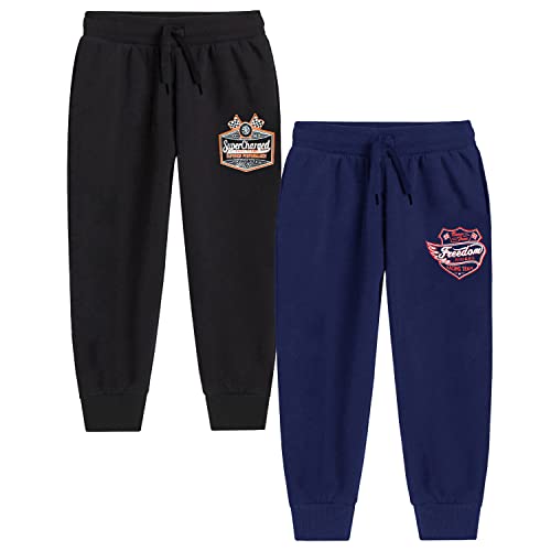 Image of Trampoline Kids Cotton Blend Trackpants Pack of 2 with Drawstrings & Ribbed Cuffs | Vibrant Printed Joggers for Boys & Girls | Soft Waistband & Side Pockets | Everyday Comfy Wear