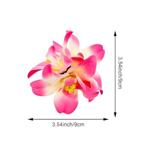 6 Piezas Pinzas de Pelo con Flor Hawaiana Artificial Accesorios Tropicales Pinzas de Garra Hibisco para Mujeres y Niñas para Vacaciones, Fiesta en la Playa, Estilo Boho miniatura 2