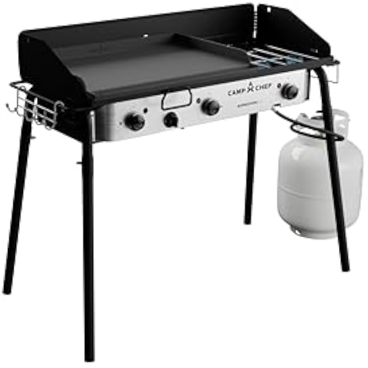 Camp Chef Tahoe Triple Burner Stove - Removable Legs, 30K BTU Burners and 16-inch Accessory Compatible