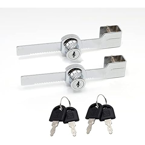 Sliding Glass Door Ratchet Lock Keyed Alike with Chrome Finish for Display Case Showcase Cabinet Closet (Same Keys) Cover