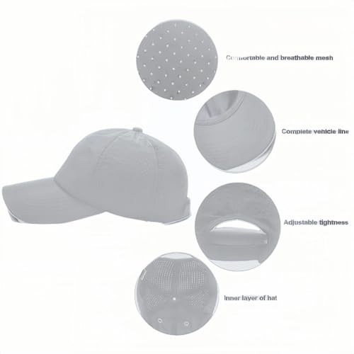 Image of Quick Dry Fit Baseball Cap - Water Repellent Sun Hat for Fishing, Running, Hiking, Golf, Surfing, Sailing, Boating