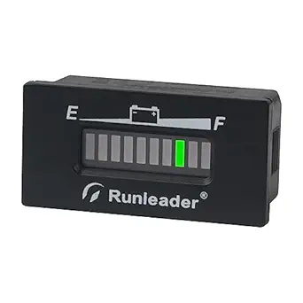 Runleader 12V to 48V LED Battery Fuel Gauge Meter,Battery State of Charge & Discharge for Club Car Forklift Scrubber Machine Travel Trailer Go-Kart and Floor Care Equipment. (RL-BI029-36V)