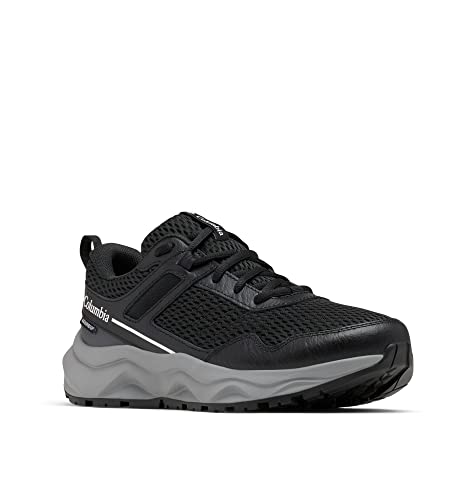 Columbia Women's Plateau Waterproof Hiking Shoe, Black/White, 7