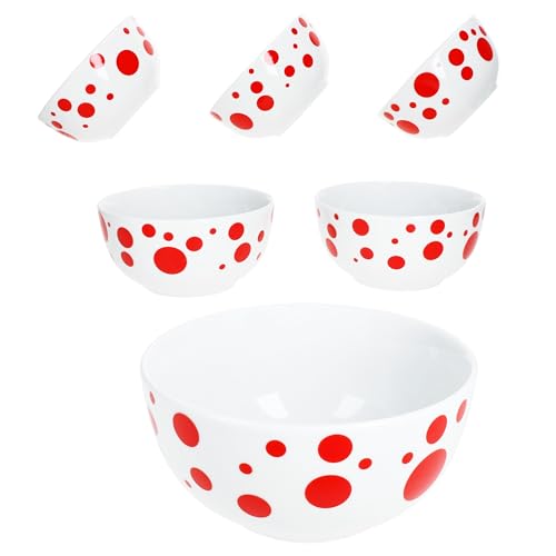 MamboCat Pula rot 6er Set Müslischale 14cm I 400ml I weiße...