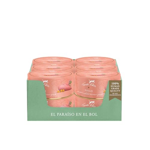 TERRA FELIS - Alimento húmedo monoproteínico de Pollo, 12x80 g I alimento Premium para Gatos 100% Human-Grade de Todos los Ingredientes I Buena aceptación | sin Cereales I pienso único
