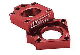 Outlaw Racing Rear Billet CNC Axle Blocks Compatible with Honda CR125R CR250R CRF450R CRF450X CRF250X 2004-2020 (Red)