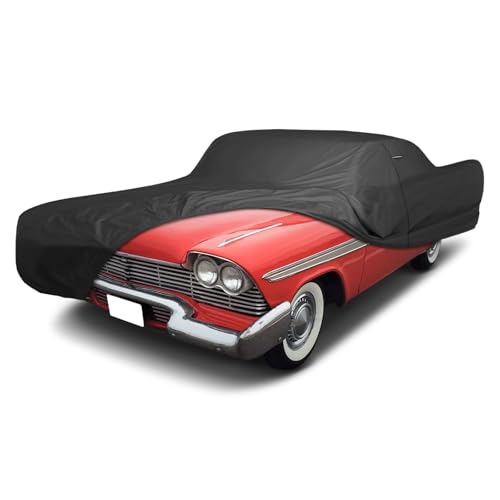 Image of iCarCover Premium Custom Car Cover for 1956-1959 Plymouth Fury 2-Door Heavy Duty Waterproof All Weather Rain Snow UV Sun Protector Custom Fit Full Exterior Indoor Outdoor Protection Car Cover (Black)