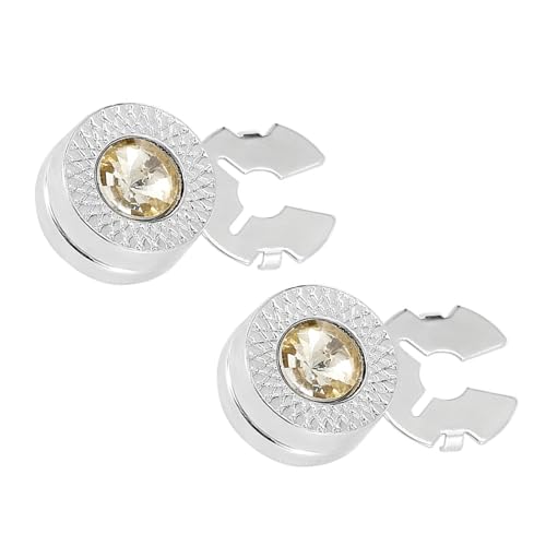 YUNGLOO ラウンドカフリンクス キャッツアイボタンカバー ビジネスカフリンクス シャツボタンカバー シャツ パーティー用シャツ 結婚式用 メタルラウンドカフスボタン ブラウス用キャットアイ