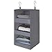 GRANNY SAYS 3-Shelf Hanging Closet Organizer, Collapsible Hanging Closet Shelves, Hanging Organizer for Closet & RV, Gray, 28.9" H X 12.2" W X 12.2" D, 1-Pack